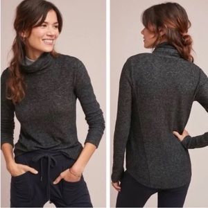 Anthropologie gray brushed fleece turtleneck. M GUC